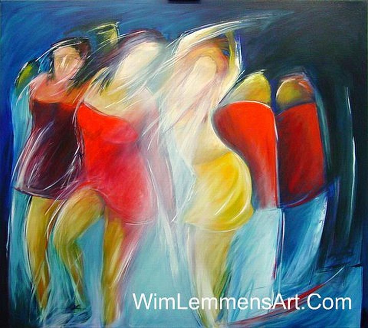 women abstract painting. Abstract Art - Dancing Women